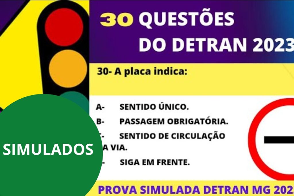 Questão de prova simulada DETRAN 2023.