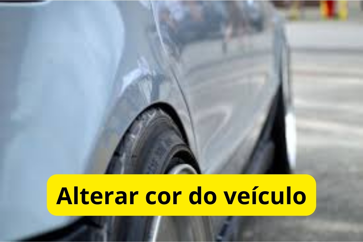 Veículo prateado com texto sobre pintura.