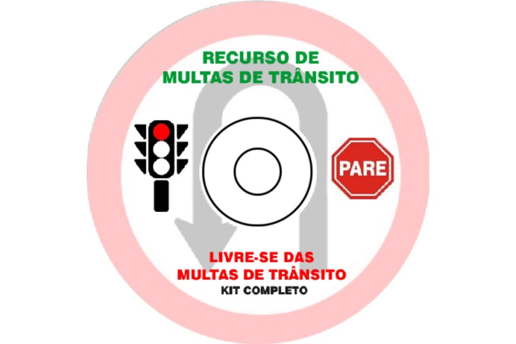 Kit recurso multas trânsito com sinalização e placa pare.